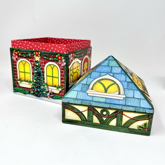 Vintage Mary Engelbreit Christmas Nesting Boxes Set of 3 Paperboard Whimsical - Picture 4 of 15